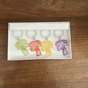 Palm trees glass rings